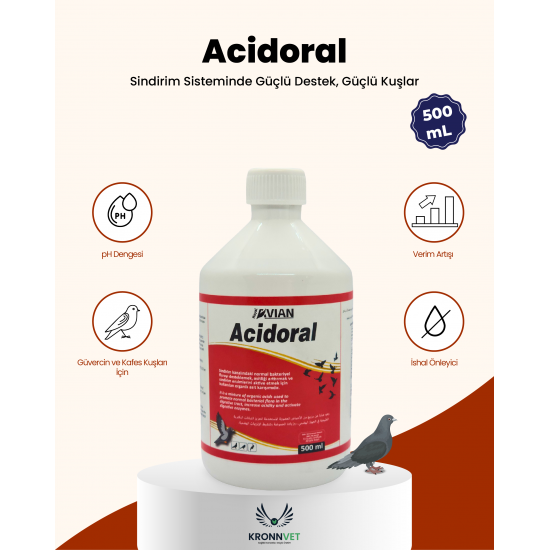 Acidoral 500 ml kanatlılar içim organik asit