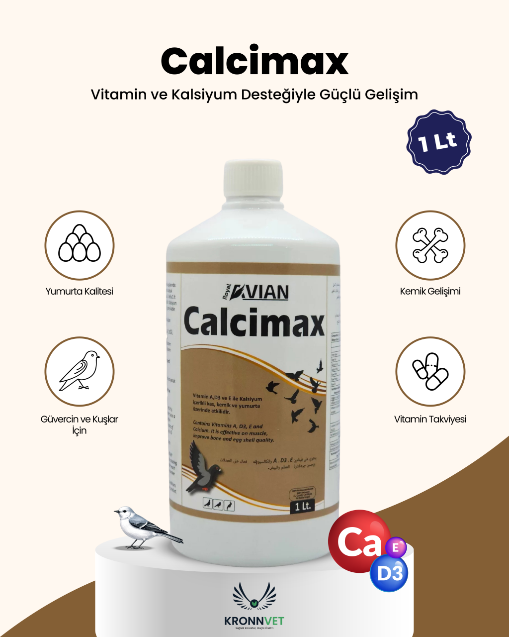 Calcimax 1 lt. kanatlılarda kalsiyum desteği