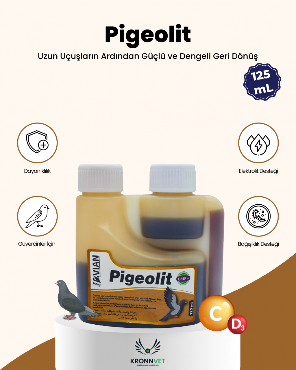 Royal Avian Pigeolit Kafes Kuşları Ve Güvercinlerde Elektrolit Desteği 125 ML Royal Avian Pigeolit Kafes Kuşları Ve Güvercinlerde Elektrolit Desteği 125 ML
