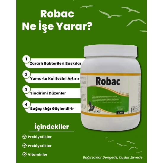 Royal İlaç Robac 1 KG Güvercin ve Kafes Kuşları Için Probiyotik ve Prebiyotik