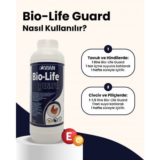 Bio life Guard 1 lt. kanatlılar için multivitamin desteği