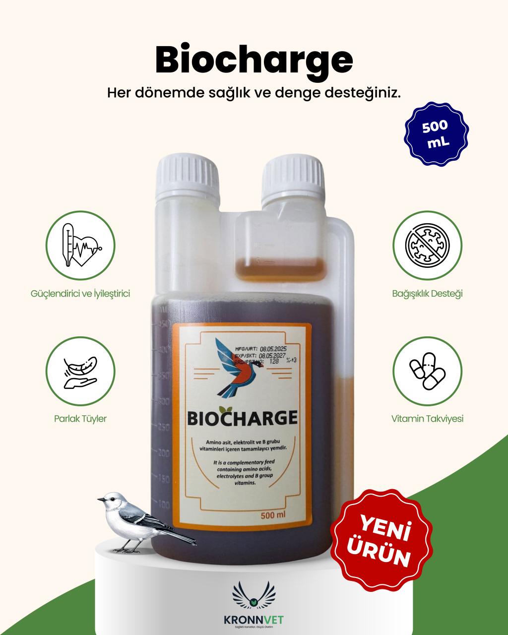 Royal İlaç Biocharge 500 Ml Amino Asit B Complex Kekik Yağı Royal İlaç Biocharge 500 Ml Amino Asit B Complex Kekik Yağı