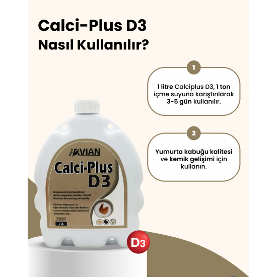 Calci Plus D3 1 Lt Kanatlılarda Kabuk Kalitesi Desteği