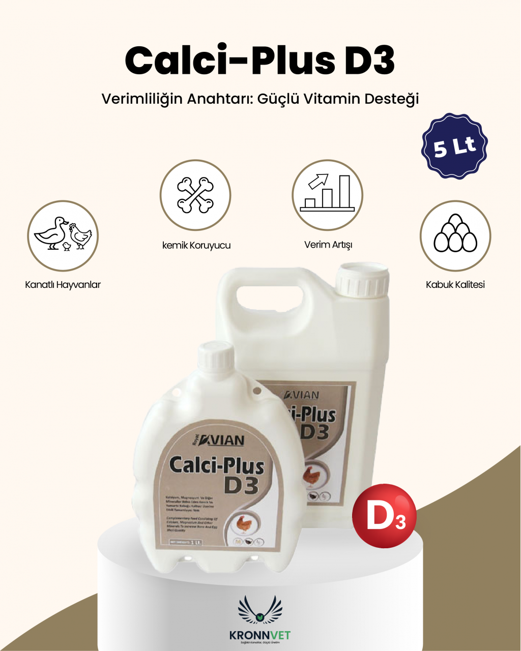 Calci Plus D3 5 L Kanatlılar İçin Kalsiyum Desteği