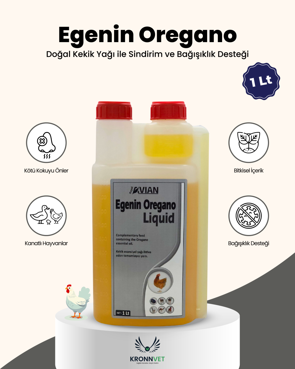 Royal İlaç Egenin Oregano Kanatlı Ve Kafes Kuşlarında Kekik Özlü Destek 1 L Royal İlaç Egenin Oregano Kanatlı Ve Kafes Kuşlarında Kekik Özlü Destek 1 L