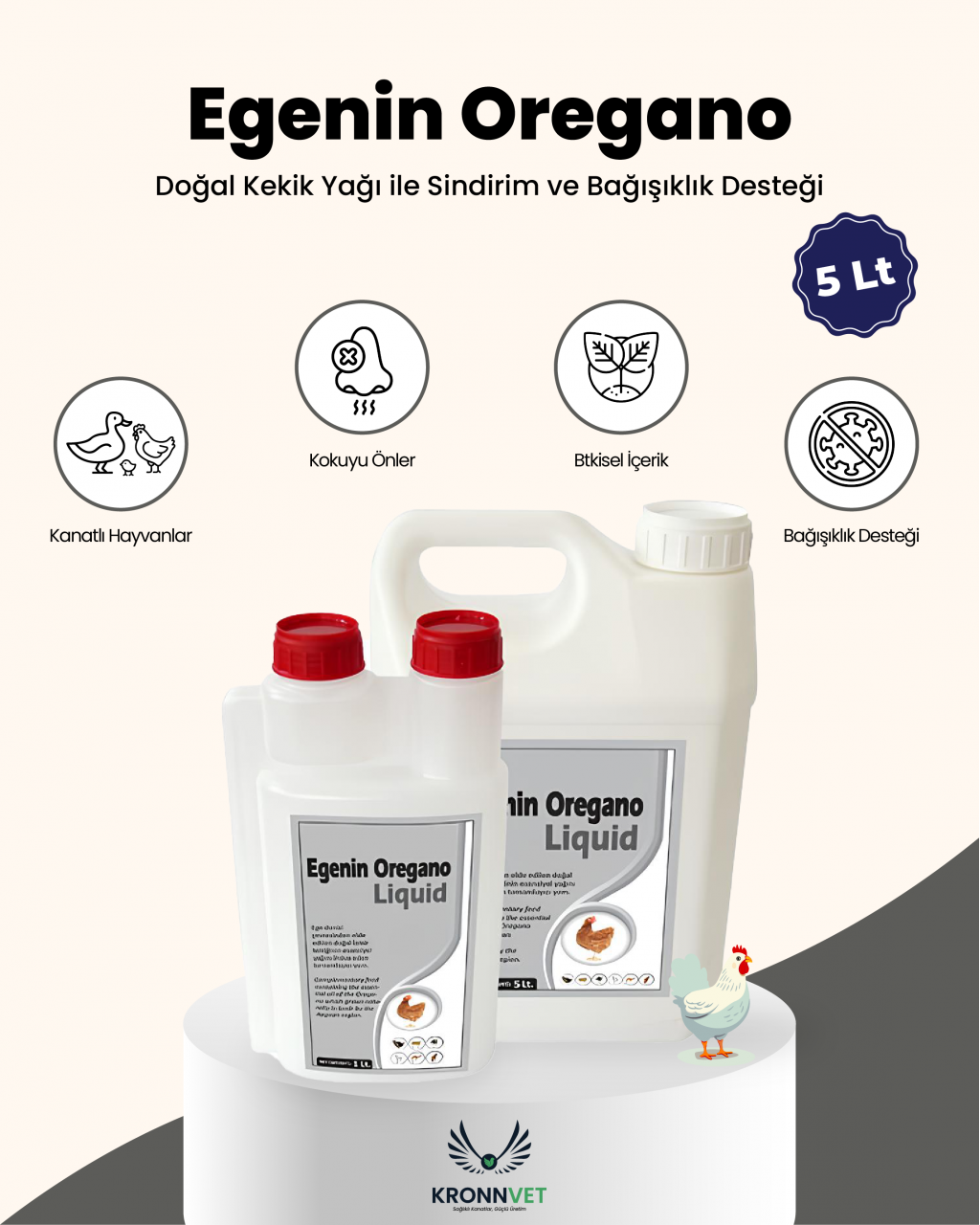 Egenin Oregano 5 lt. tüm kanatlılarda doğal destek