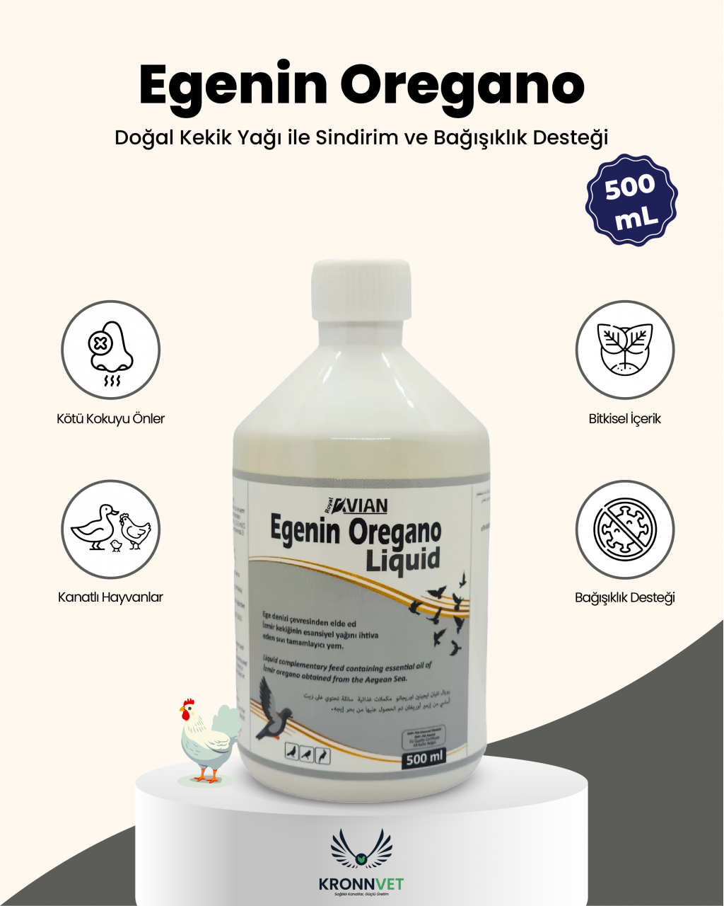 Royal İlaç Egenin Oregano 500 ML Kanatlı Ve Kafes Kuşlarında Kekik Özlü Destek Royal İlaç Egenin Oregano 500 ML Kanatlı Ve Kafes Kuşlarında Kekik Özlü Destek