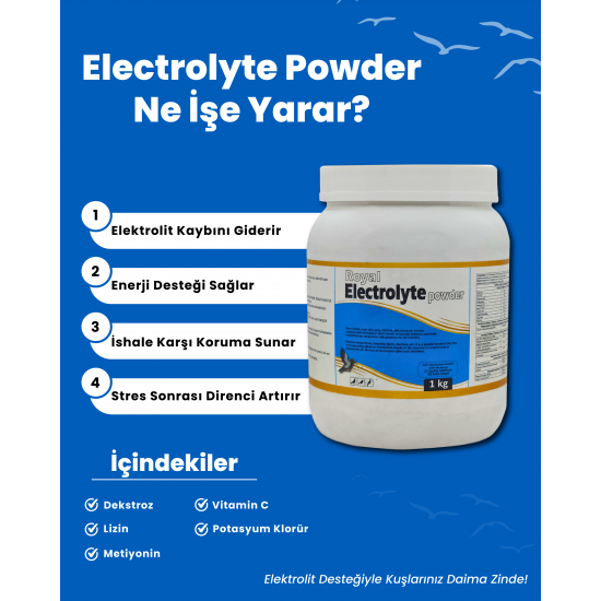 Royal İlaç Electrolyte Powder 1 KG Kanatlılarda Elektrolit Desteği Royal İlaç Electrolyte Powder 1 KG Kanatlılarda Elektrolit Desteği