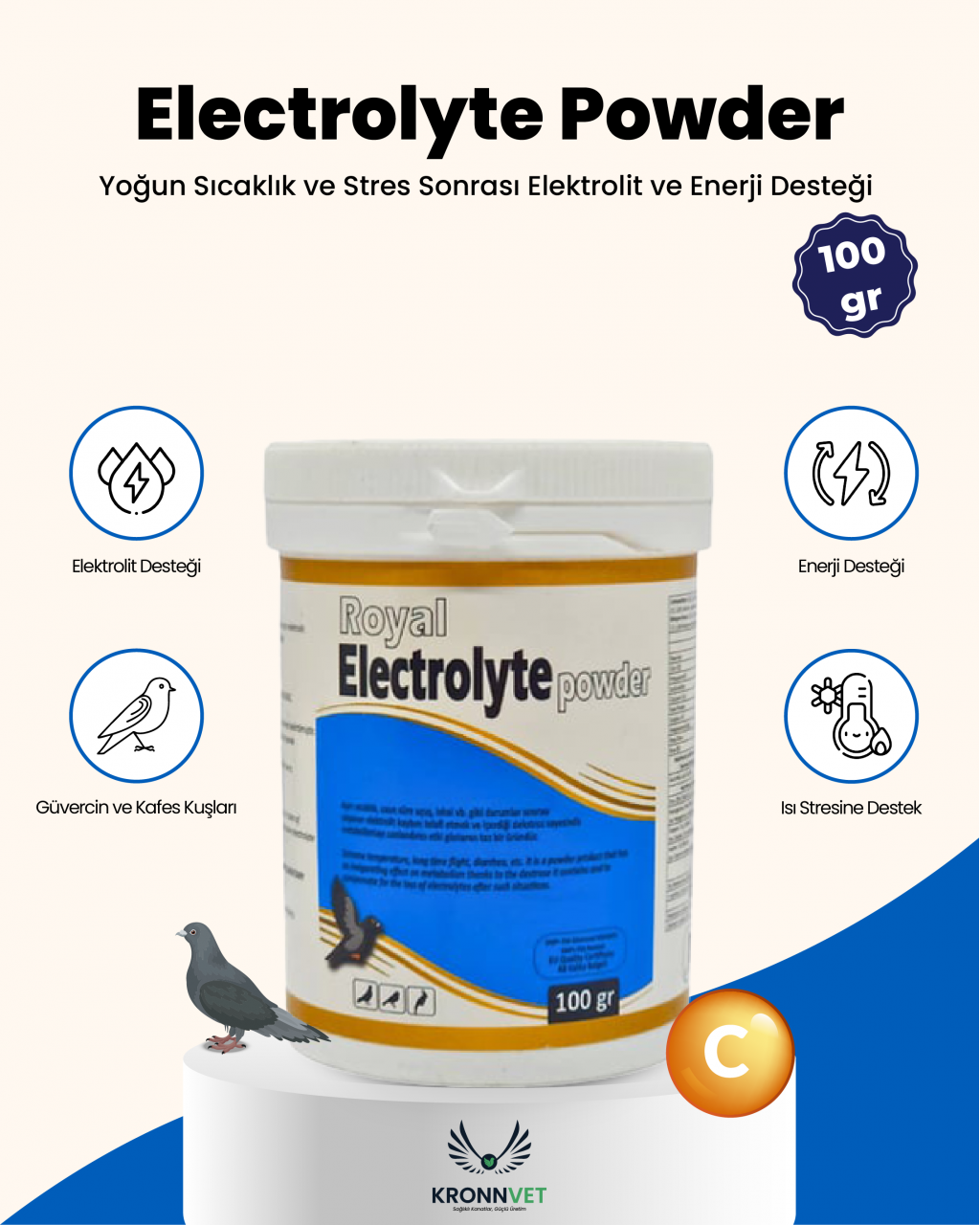 Royal İlaç Electrolyte Powder Kanatlılarda Elektrolit Desteği 100 G Royal İlaç Electrolyte Powder Kanatlılarda Elektrolit Desteği 100 G