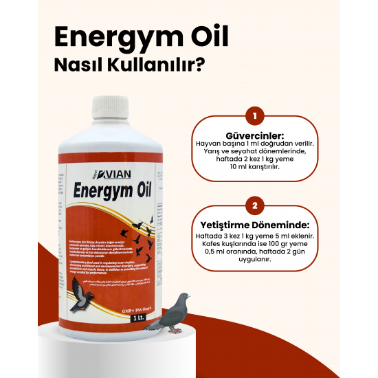 Royal İlaç Energym Oil 500 ML Güvercin Ve Kafes Kuşlarında Üstün Kaliteli Yağlar