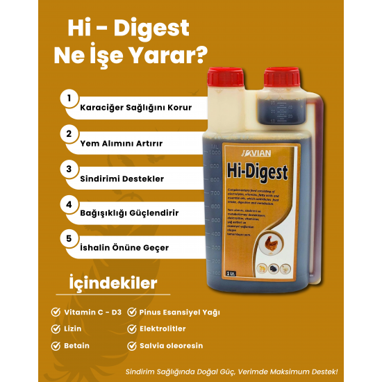 Hi Digest 5 lt kanatlılarda sindirim desteği