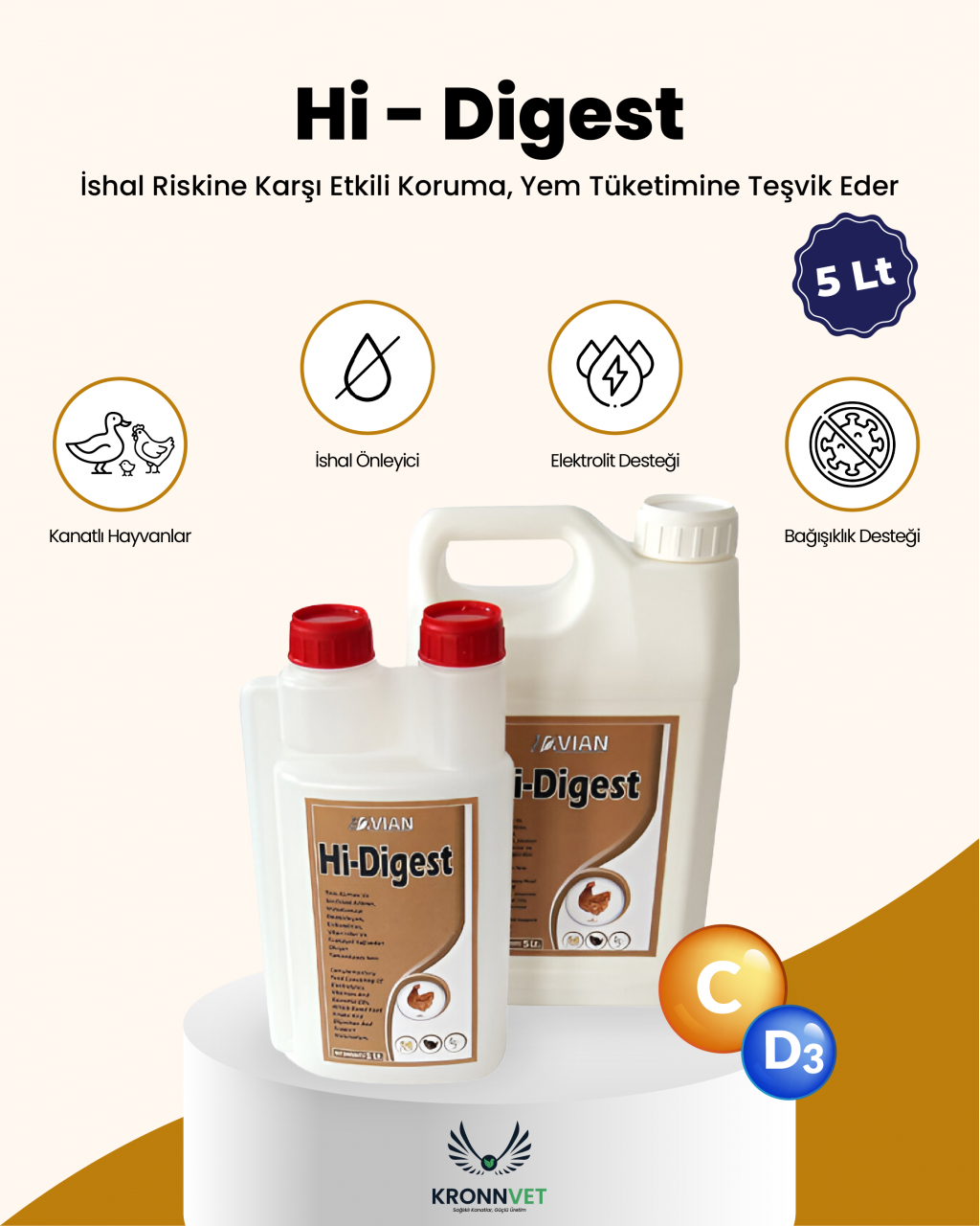 Hi Digest 5 lt kanatlılarda sindirim desteği