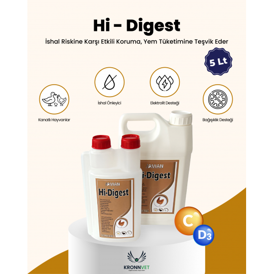 Hi Digest 5 lt kanatlılarda sindirim desteği
