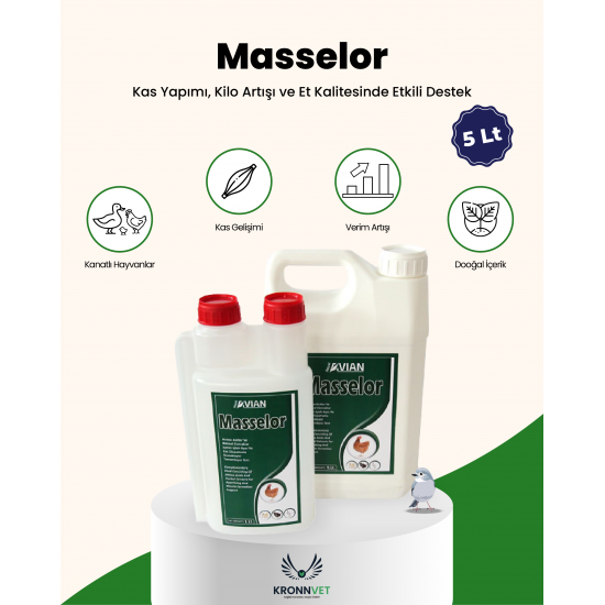 Masselor 5 lt kanatlı hayvanlar için kas ve kilo desteği