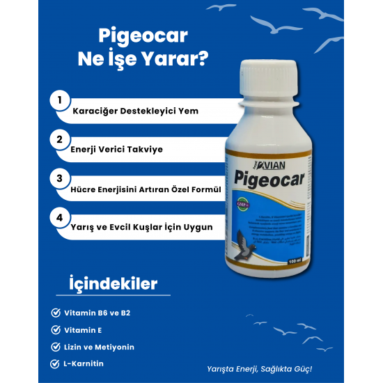 Royal İlaç Pigeocar 100 ML Kafes Kuşlarında Karaciğer Desteği
