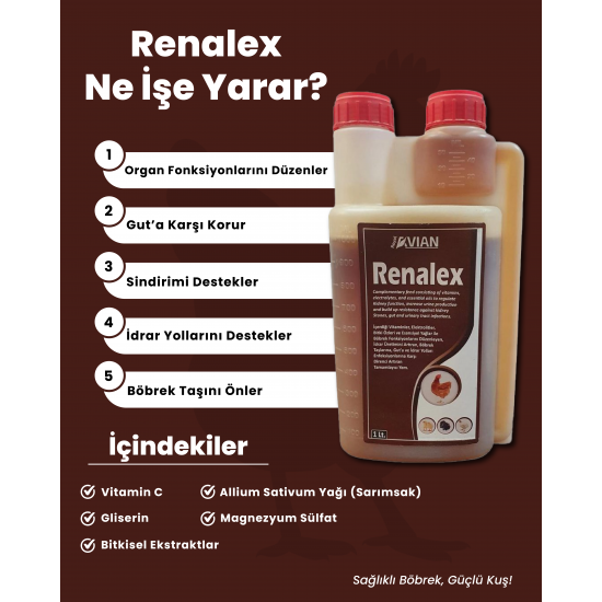 Royal İlaç Renalex 1 L Kanatlılarda Böbrek Fonksiyon Düzenleyici