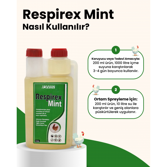 Respirex Mint 1 lt Kanatlılarda nefes açıcı
