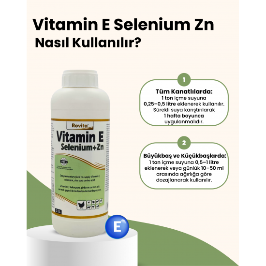 Vitamin E Selenyum Zn 5 lt kanatlılarda kızıştırıcı