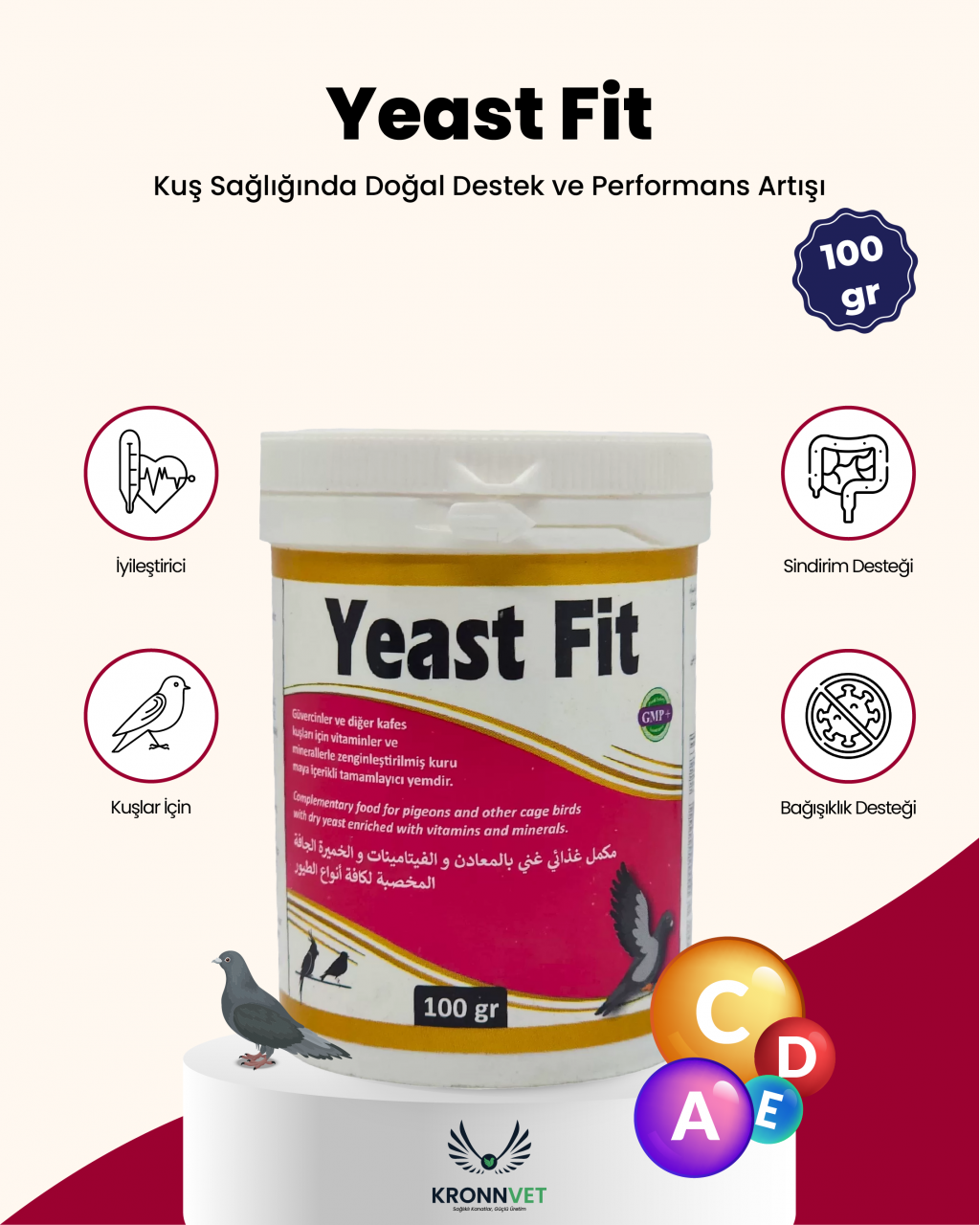 Royal İlaç Yeast Fit Güvercin Ve Kafes Kuşları Için Maya Içerikli Yem 100 G