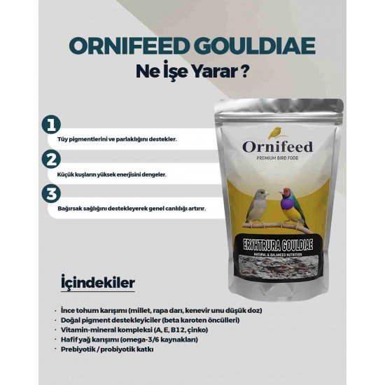 Ornifeed Erythrura Gouldiae Egzotik Kuş Maması 1 kg