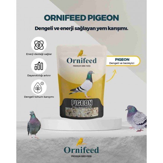 Ornifeed Pigeon Güvercin Maması 1 Kg | Profesyonel Güvercin Yumurta Maması | Yarış ve Üreme Dönemi İçin Vitaminli Güvercin Yemi