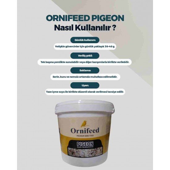 Ornifeed Pigeon Güvercin Maması 5 Kg | Profesyonel Güvercin Yumurta Maması Yarış ve Üreme Dönemi