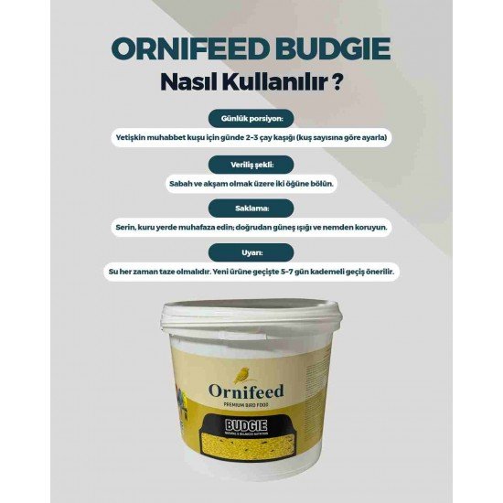 Ornifeed Budgie 5 kg Muhabbet Kuşları için Yumurta Maması