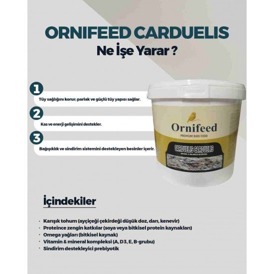 Ornifeed Carduelis Carduelis 5 kg Saka ve Avrupa İspinozları İçin Mama