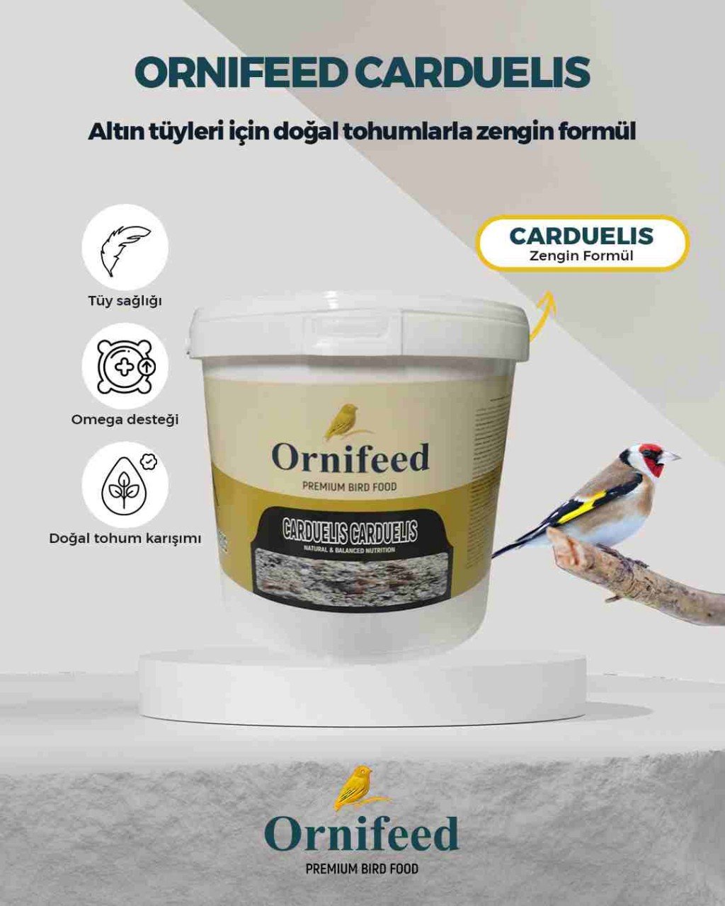 Ornifeed Carduelis Carduelis 5 kg Saka ve Avrupa İspinozları İçin Mama