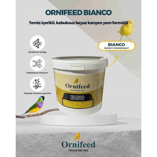 Ornifeed Bianco Premium Kanarya Yumurtalı Mama 5 Kg Beyaz ve Mozaik Kanaryalar İçin