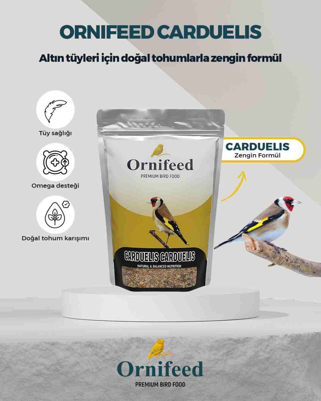 Ornifeed Carduelis Carduelis Saka ve Avrupa İspinozu Maması 1 kg