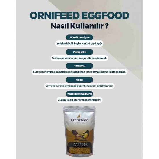Ornifeed Eggfood Kanarya Yumurta Maması 1 kg Paketi