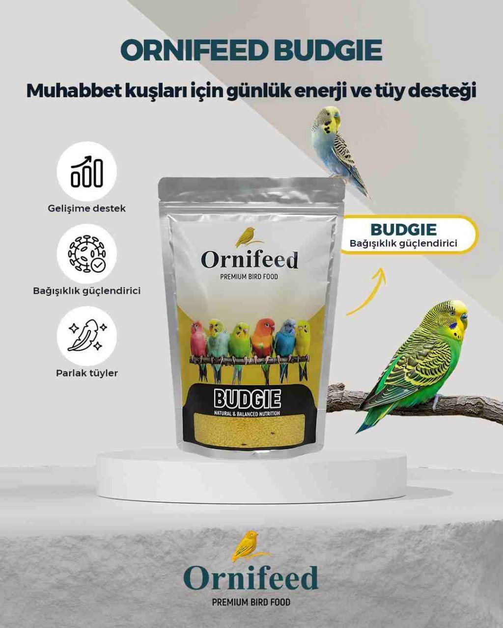 Ornifeed Budgie 1 kg Muhabbet Kuşları için Yumurta Maması